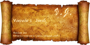 Vasvári Jenő névjegykártya