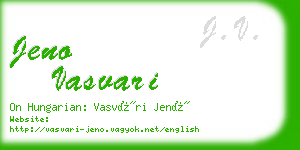 jeno vasvari business card